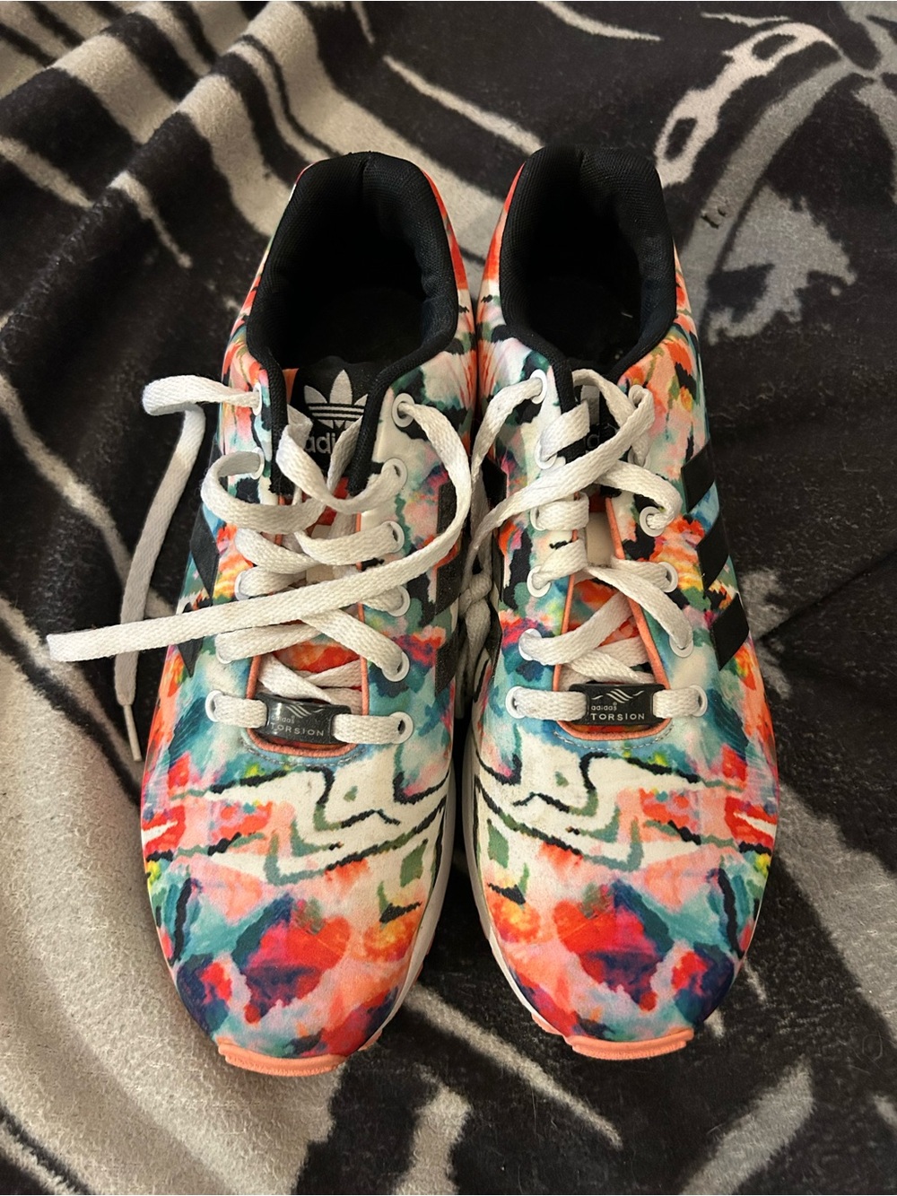adidas Black-White Sneakers with Vibrant Multicolor Upper